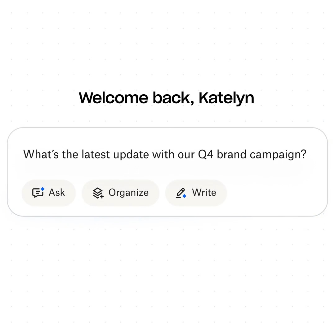 With Dropbox Dash, you can search the way you think. 🔎 💭 Type what you remember (“desert sunset photoshoot”) and Dash finds it across your tools. Learn more: