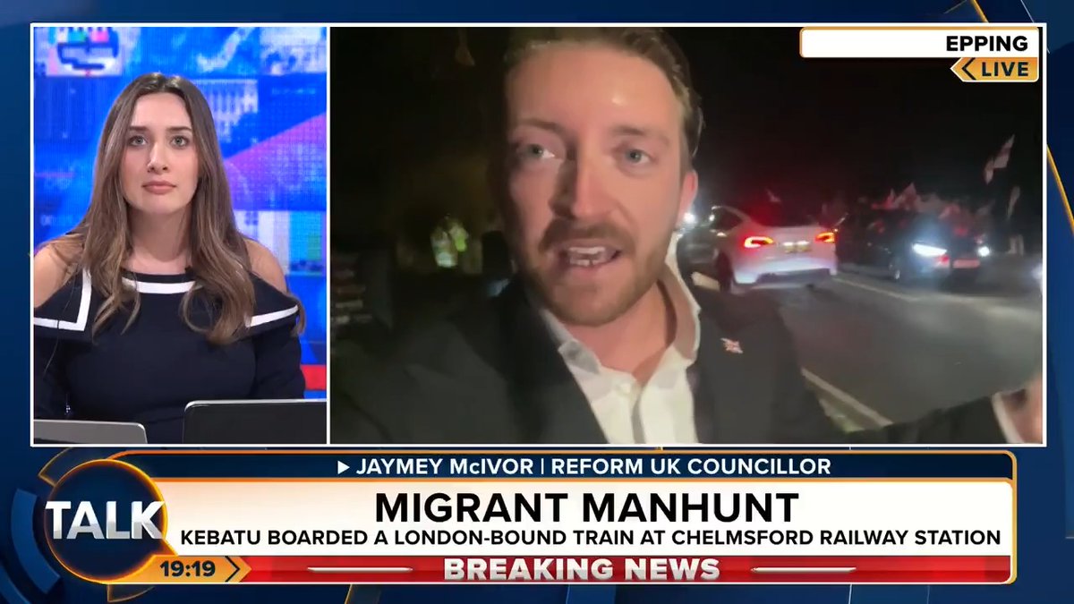 The Epping migrant sex offender who was accidentally released from prison has been seen boarding a train to London. Reform UK's Jaymey McIvor: "There's a 9pm flight to Ethiopia. This man should be on it." @dailysamara1 Cllr Jaymey McIvor 🏴󠁧󠁢󠁥󠁮󠁧󠁿