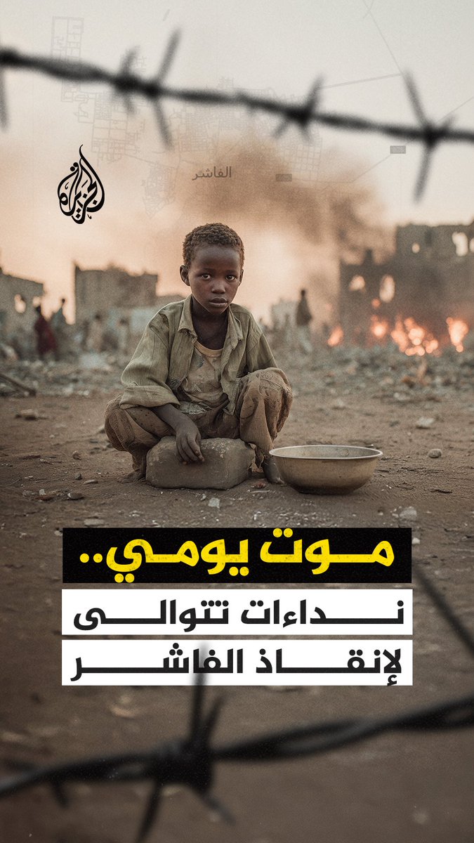 "3 أطفال يموتون يوميًا بسبب الجوع".. تحذيرات جديدة من انهيار الوضع الإنساني في #الفاشر غرب #السودان #الجزيرة_رقمي