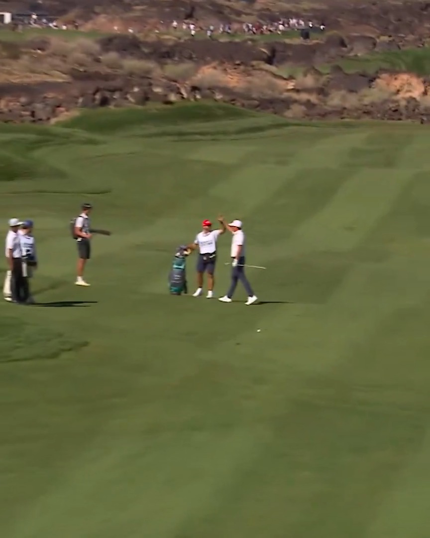 That's one way to get inside the projected cut line 🦅 Kevin Roy drops it in for an eagle from 102 yards Bank of Utah Championship! 📺 Golf Channel