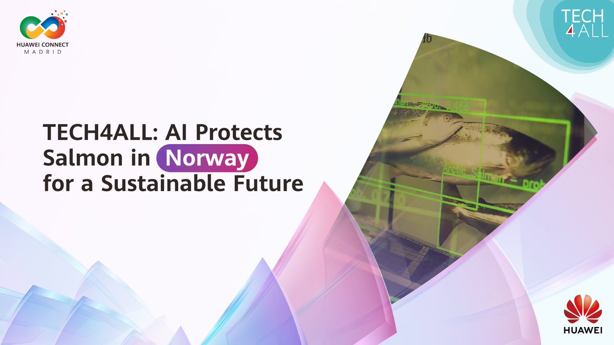 In Norway's rivers, TECH4ALL is using AI to identify and filter out an invasive salmon species that is threatening native salmon populations with regional extinction. Stay tuned for more TECH4ALL initiatives at HUAWEI CONNECT EUROPE 2025.