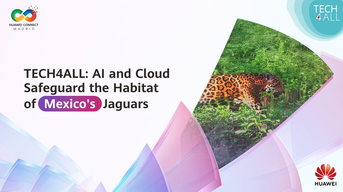 In Mexico, AI &amp; cloud are helping to protect endangered jaguars &amp; other species with online &amp; offline audio and visual monitoring devices. Stay tuned for more TECH4ALL initiatives at HUAWEI CONNECT EUROPE 2025.
