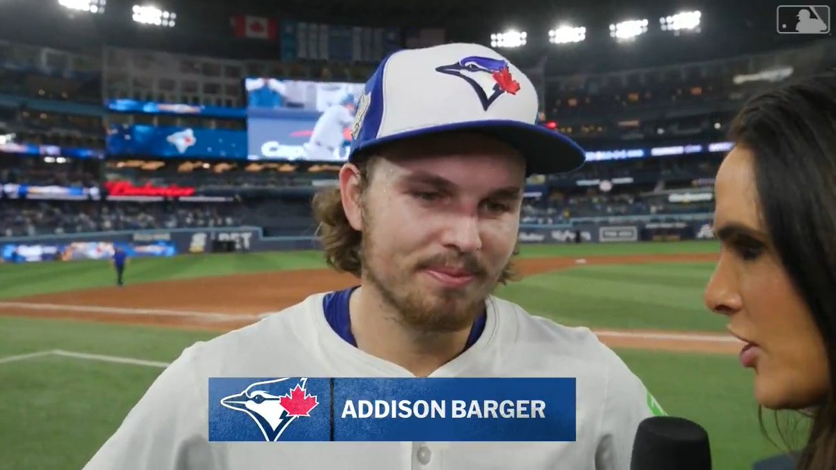 The first pinch-hit grand slam in #WorldSeries history belongs to Addison Barger! He caught up with Lauren Shehadi after a dominant Toronto Blue Jays Game 1 win.