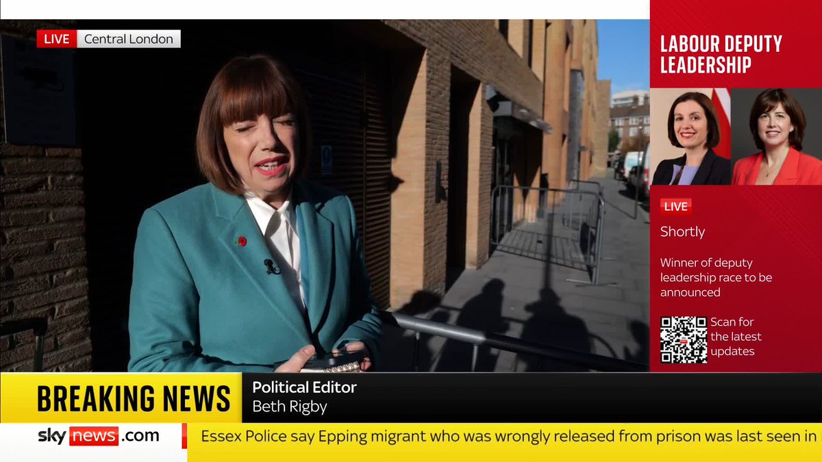 Lucy Powell or Bridget Phillipson is set to be named the new Deputy Leader of the Labour Party Sky's Beth Rigby has the latest 📺 Sky 501, Virgin 602, Freeview 233 and YouTube