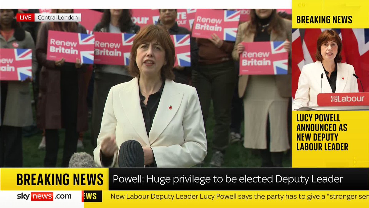 BREAKING: "We are facing these forces of division" Lucy Powell has reaffirmed her commitment to work alongside Keir Starmer to tackle "disillusionment" in the Labour government. 📺 Sky 501