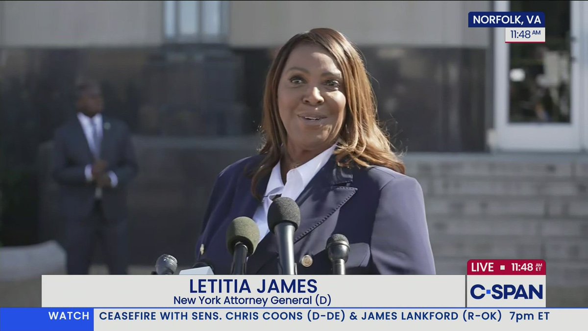 NY AG Letitia James: "There is no fear... I believe that justice will rain down like water and righteousness like a mighty stream."