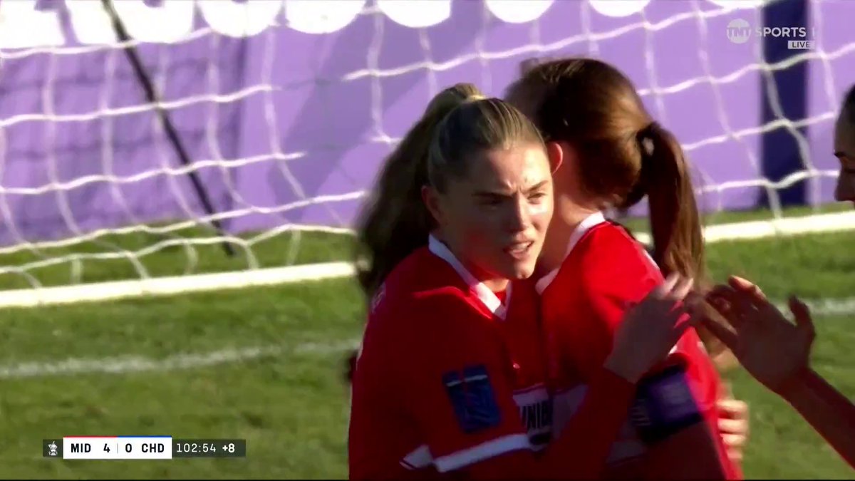 Erin Nelson pounces upon a miscommunication at the back from Cheadle Town to score Middlesbrough's fourth of the game 😮‍💨 📺 TNT Sports &amp; discovery+ UK