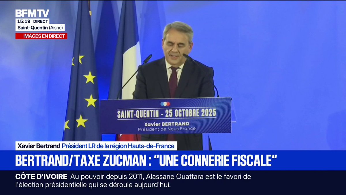 Budget: "Arrêtons de nous prosterner devant Monsieur Zucman", déclare Xavier Bertrand (LR) qui estime que la taxe Zucman est "une connerie fiscale"