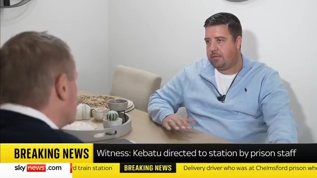 BREAKING: A delivery driver who spoke to wanted man Hadush Kebatu outside Chelmsford prison has exclusively told Sky News the "confused" offender was guided to the railway station by prison staff. 📺 Sky 501 and Youtube