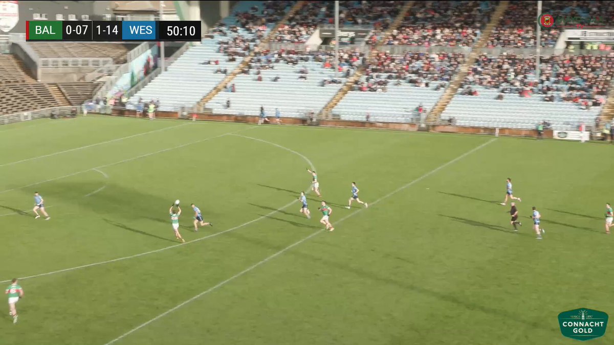 EVAN REGAN 👏 Sneaks the Mayo SFC title for Ballina - Westport were 10 points ahead with less than 10 mins left, Regan gets the ball rolling with a quickly taken free to the net, levels it with a two pointer and clips over the winner - a proper finisher 👌