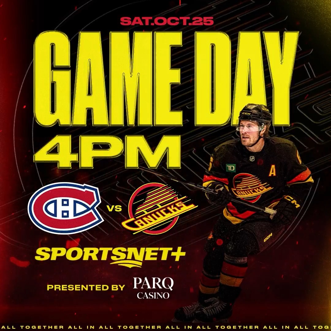 Back in our building to take on Montreal! ๐ ๐ Montreal Canadiens โฐ 4:00 PM PT ๐ Rogers Arena ๐บ Sportsnet ๐ป Sportsnet 650 Presented by Parq Vancouver BUY TICKETS |