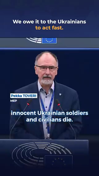 Every day that this war continues, innocent Ukrainians die. We cannot wait for the US President. Europe must act now, and use frozen Russian assets, take independent action, and stand with Ukraine, says Pekka Toveri. Watch⤵️ #StandWithUkraine