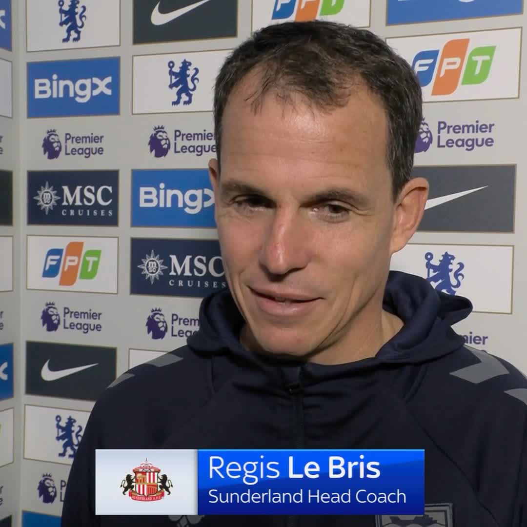 "The togetherness, this ability to defend together, to suffer together" 🤝 Regis Le Bris explains how his Sunderland side were able to take the win at Stamford Bridge ✨