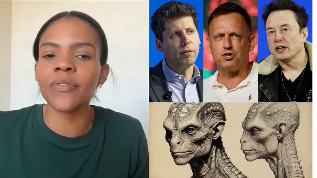 🔥🚨BREAKING: Prolific Conservatives are urging for Candace Owens to ‘get psychiatric help’ after she claimed she does not believe Elon Musk, Sam Altman, or Peter Thiel are humans and instead calls them hybrids. Owens noted that ‘there is something strange about their eyes’ and goes on to question if they are able to bleed. Owens mentions an ancient demonic energy that transhumanists have and that they want to control the world through AI.