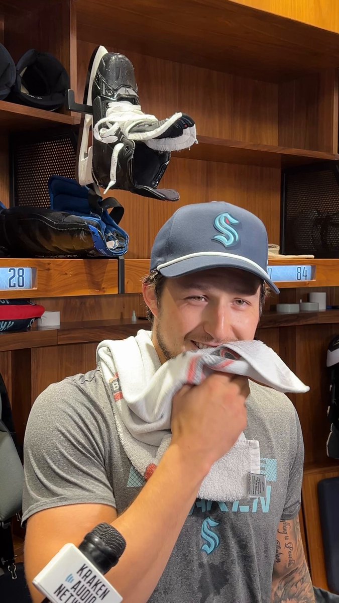 An extremely emotional Brandon Montour discusses losing his older brother Cameron this past week after a long fight with ALS. #SeaKraken