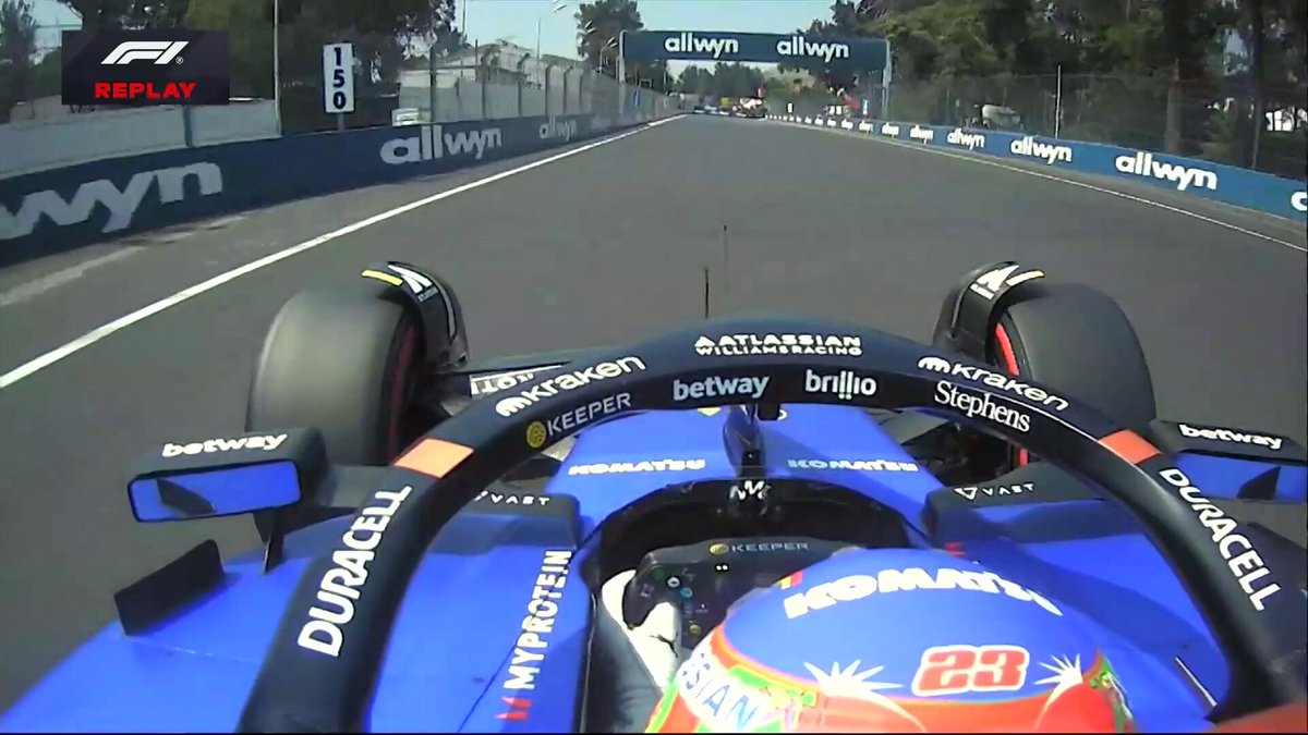 Alex Albon runs wide in the Estadio section, cutting Turn 14 😲 The Williams driver is pushing the limits in this part of the track! #F1 #MexicoGP