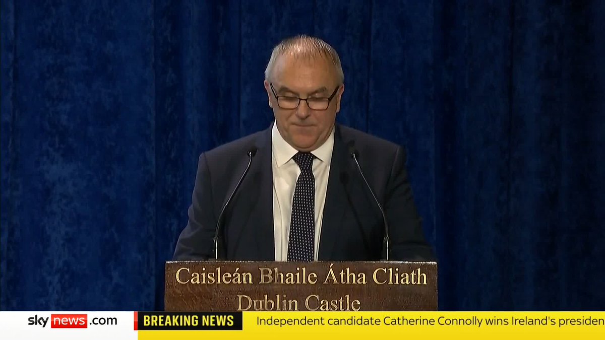 BREAKING: Catherine Connolly has won Ireland's presidential election with over 914,000 votes, becoming the third woman to hold the position. 📺 Sky 501, Virgin 602, Freeview 233 and YouTube