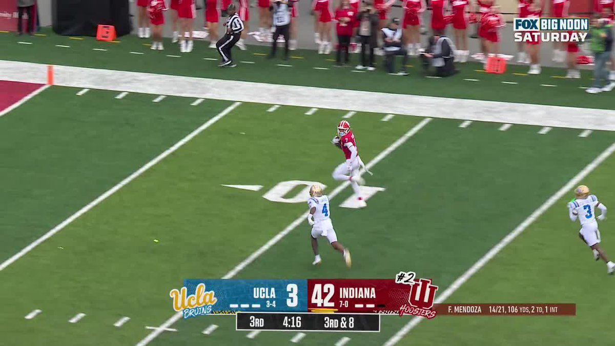Another one! Fernando Mendoza and E.J. Williams Jr. connect for their second Indiana Football TD of the day. 📺: FOX