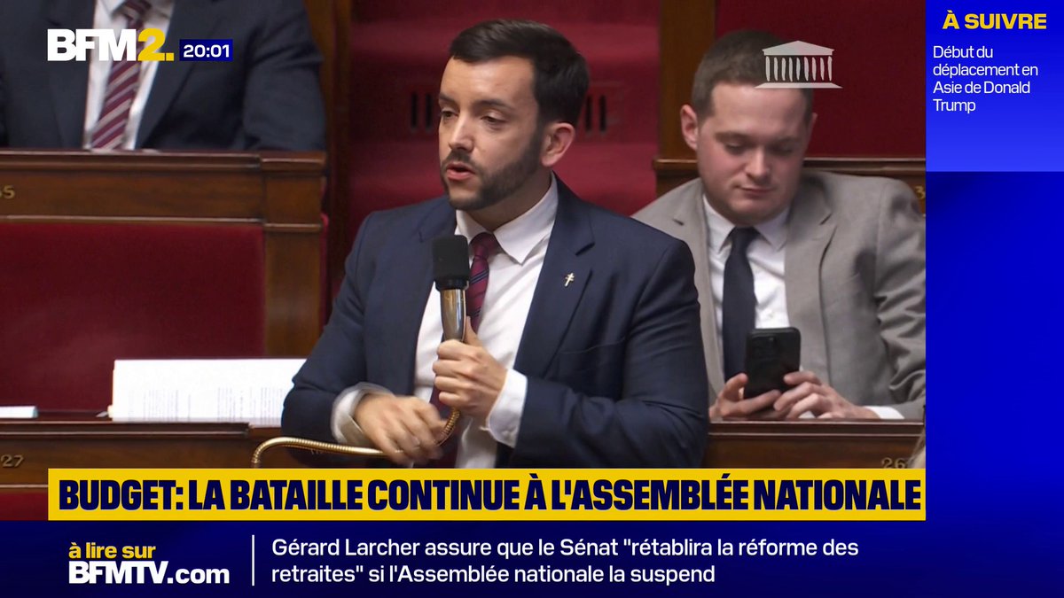 Débat sur le Budget: "La vraie humiliation, elle est dans le retour à la niche des macronistes. Vous avez planté un couteau dans le dos de François Hollande il y a 10 ans, et maintenant vous le suppliez de ne pas vous censurer", lance le député RN Jean-Philippe Tanguy #BFM2