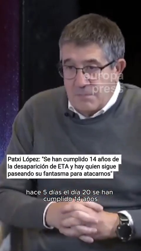 Patxi López: "Se han cumplido 14 años de la desaparición de ETA y hay quien sigue paseando su fantasma para atacarnos"