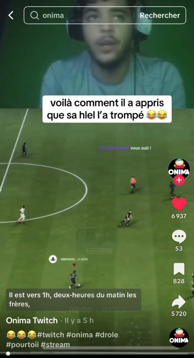 ONIMA qui nous raconte comment il a appris qu’il s’était fait tromper 😭 C’est quoi ce MALADE 😂