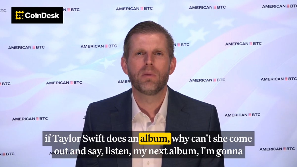 💿If Taylor Swift tokenizes her album, would you buy in for “intrinsic ownership forever”? Eric Trump chimes in on the future of tokenized music and beyond.