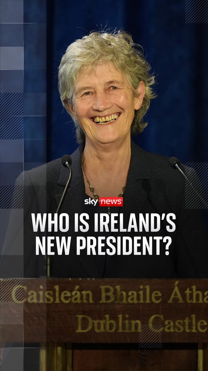 Ireland's new president is Catherine Connolly - a left-wing barrister with two cats and a viral keepy-uppy video. She'll replace outgoing president Michael D. Higgins and become Ireland's 10th president. Sky's Stephen Murphy explains who she is. 🔗