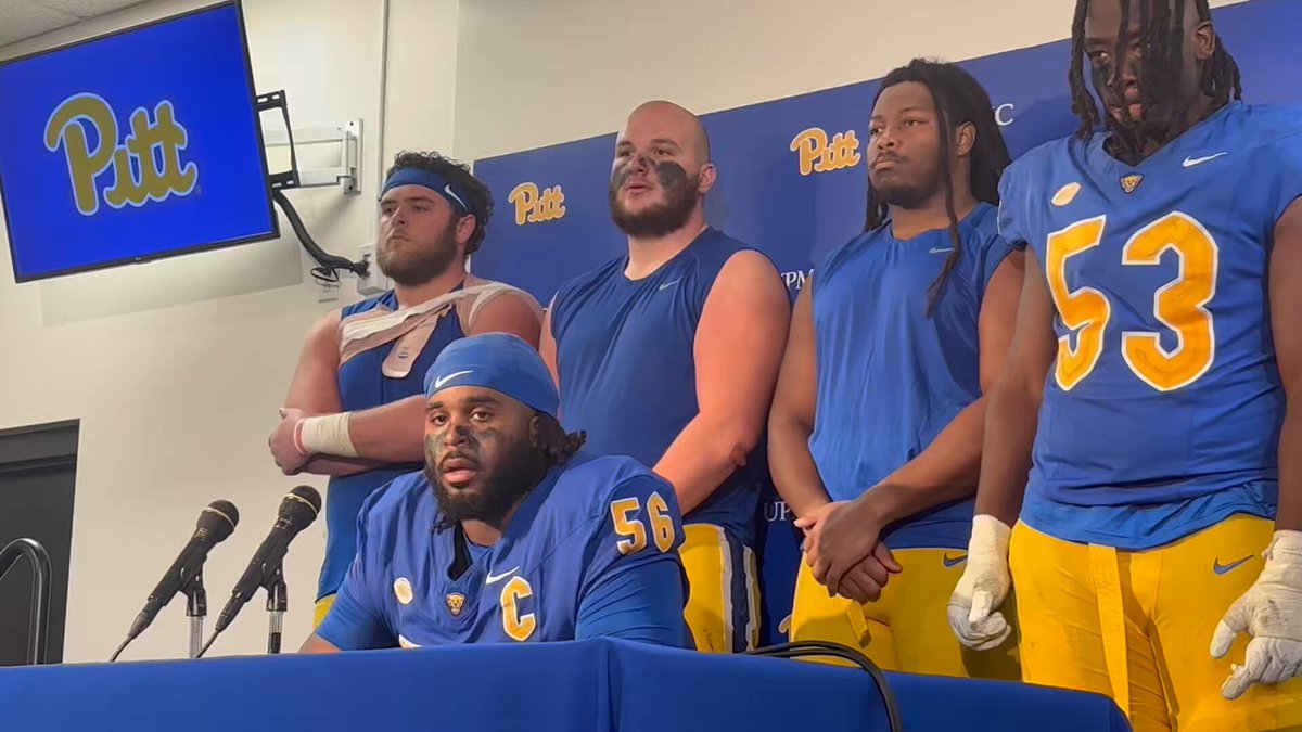 Pitt center Lyndon Cooper brought out the entire starting o-line for his postgame press conference. It was a personal win for Cooper, who began his collegiate career at NC State.