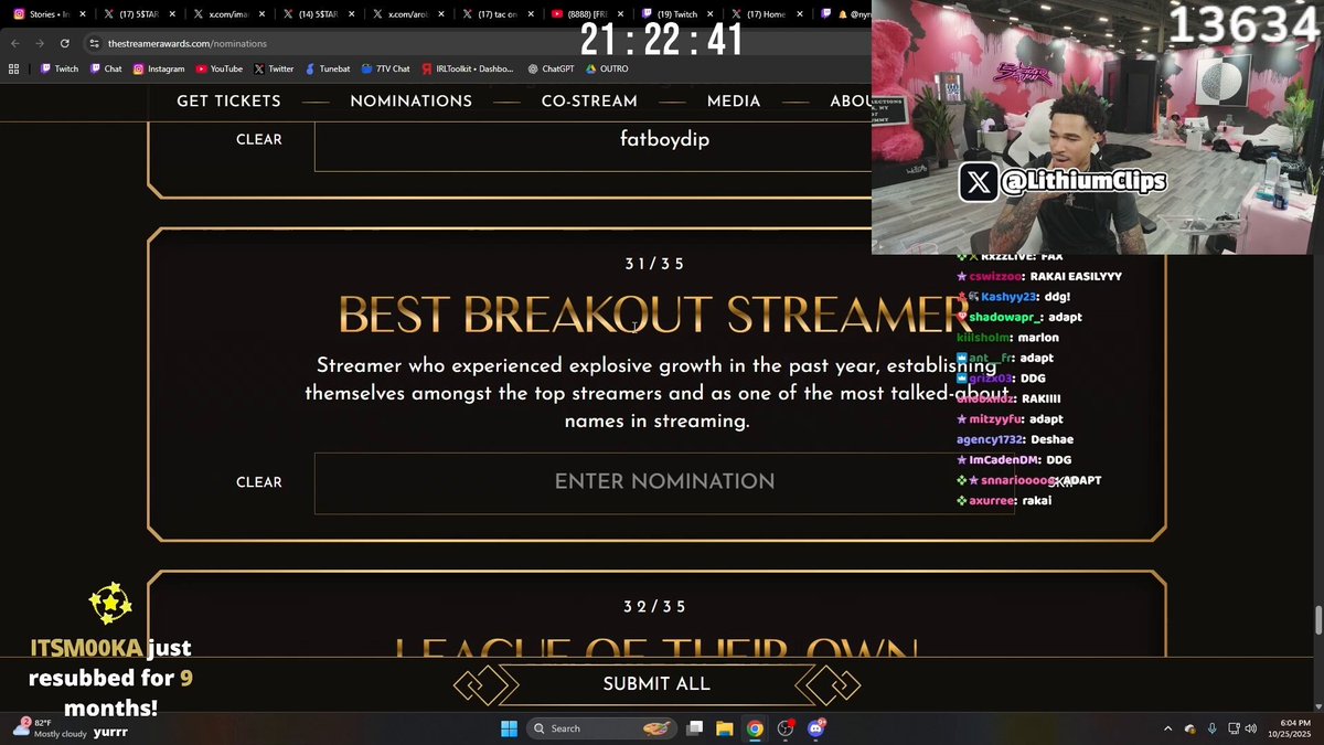 Plaqueboymax showed love to DDG, giving him his flowers and nominating him for Breakout Streamer of the Year ❤️‍🔥 "he just started going crazy, gotta give it to him"