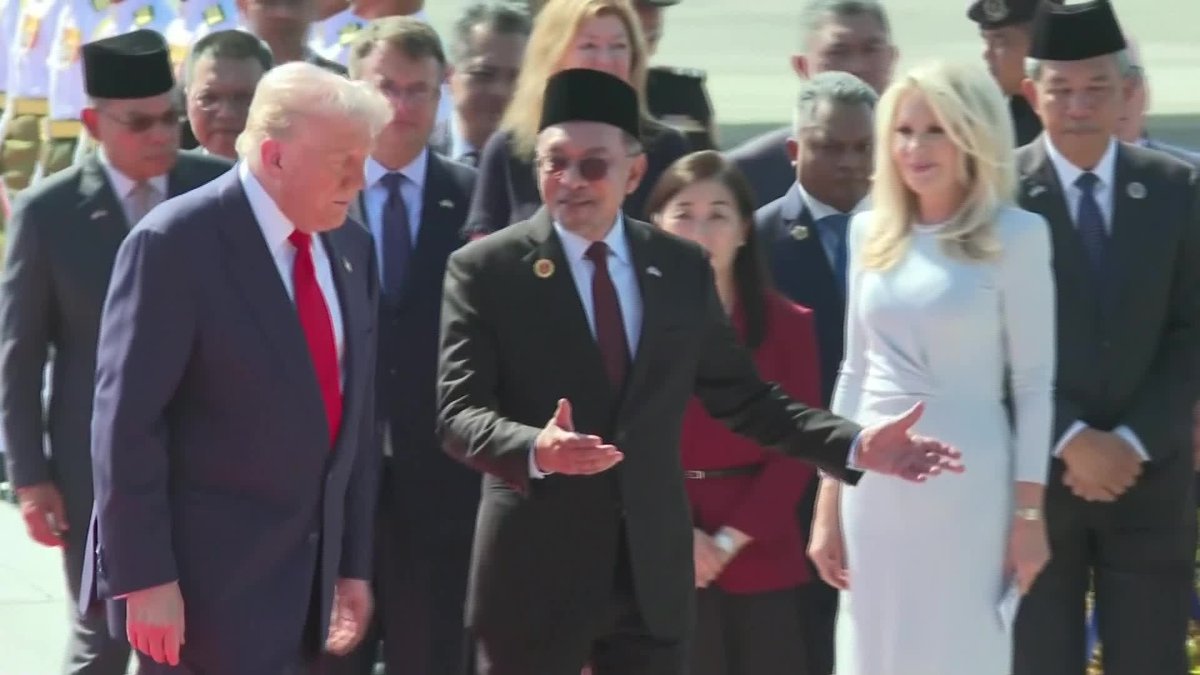 President Trump starts the first Asian tour of his second term with a dance as he arrives in Malaysia for the Asean Summit. Follow live updates here: