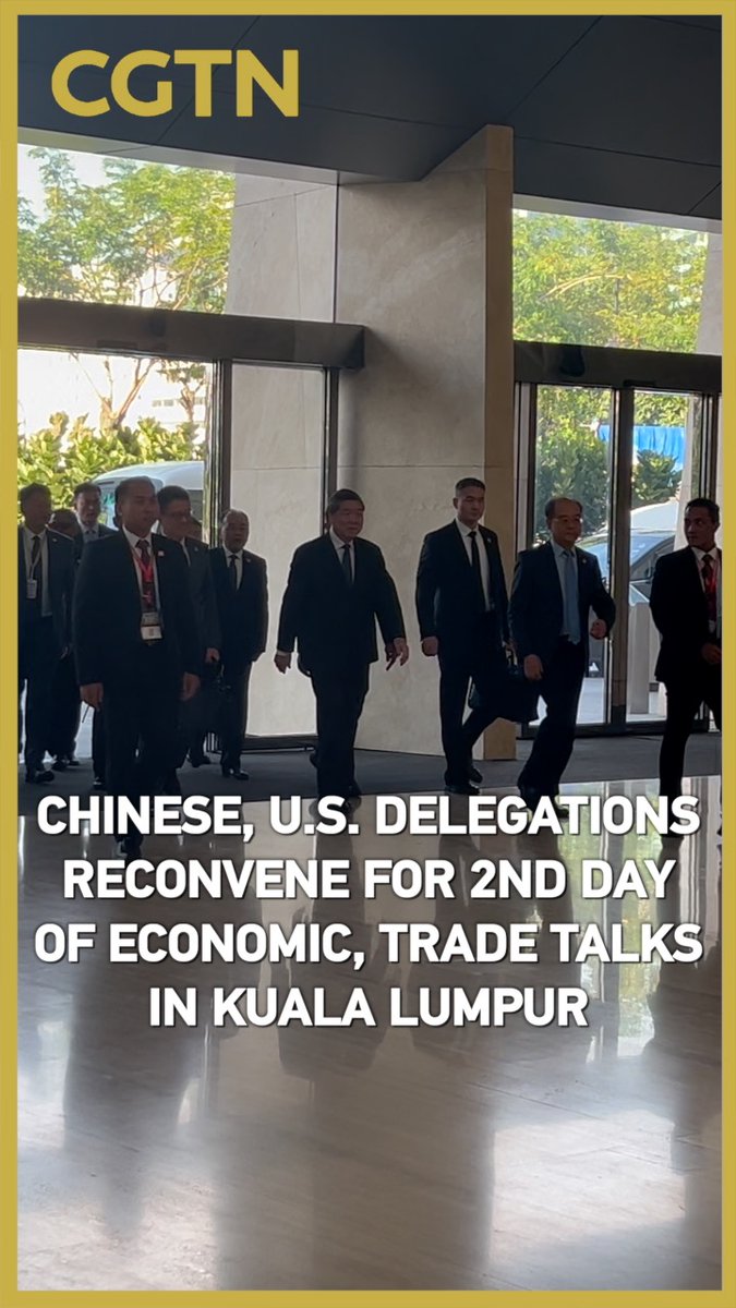 🇨🇳🇺🇸The #Chinese delegation arrived at the venue in #KualaLumpur, #Malaysia, on Sunday for the second day of economic and trade talks with the #US side.