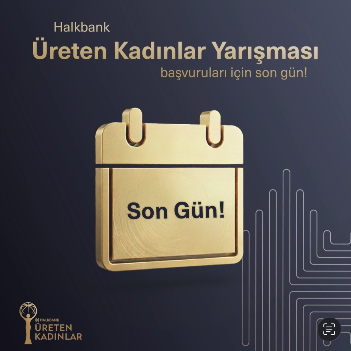 #Halkbank #ÜretenKadınlarYarışması başvuruları için bugün son gün! 📢 Siz de hemen başvurun, bu benzersiz fırsatı kaçırmayın. Detaylar ve başvurular için web sitemizi ziyaret edebilirsiniz.