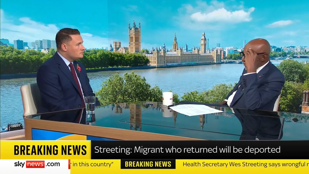 A migrant who was returned to France in the 'one-in, one-out' policy has come back to the UK Trevor Phillips challenges Wes Streeting on small boats The cabinet minister says the migrant will be back in France "in the coming days" again #TrevorPhillips