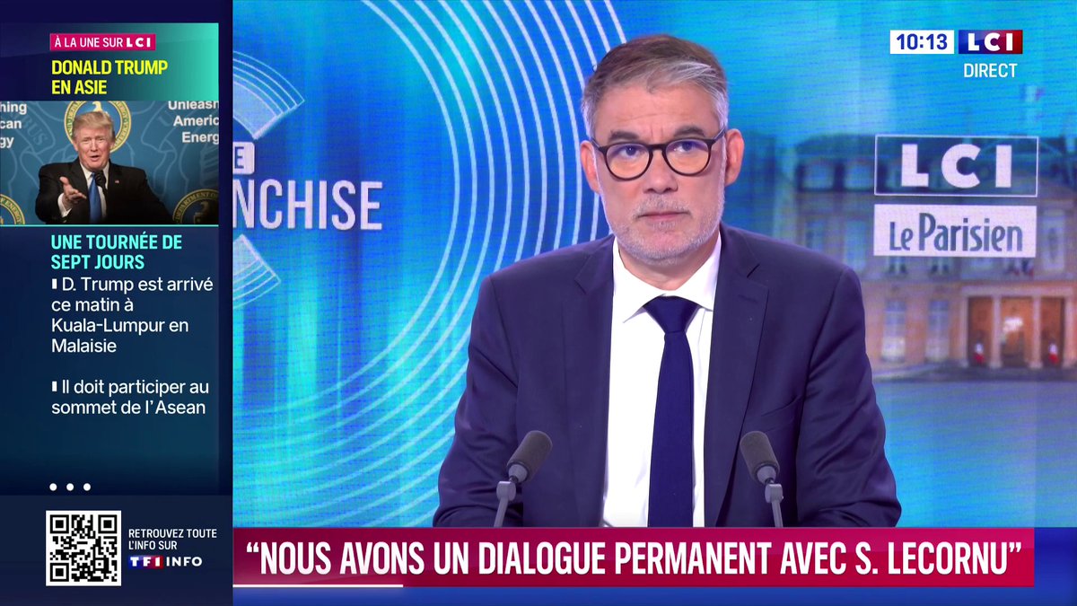 🗣️ Budget : "Si le budget tombe, il n'y aura pas d'autre choix que de censurer et ensuite d'aller à la dissolution." 🔴 Olivier Faure (Olivier Faure), invité de LCI