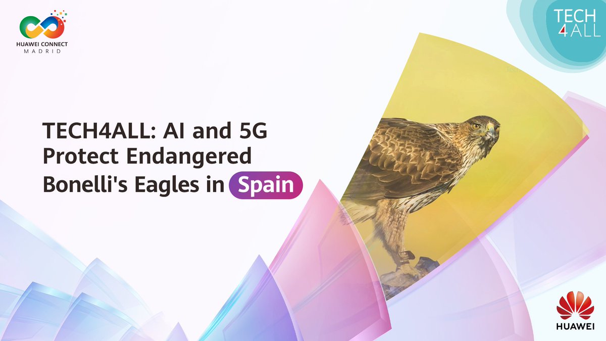 TECH4ALL is utilizing camera tech, AI & communications technology to help protect endangered Bonelli's eagles in Spain. Conservationists can better safeguard the species with real-time data and connectivity. Stay tuned for more TECH4ALL initiatives at HUAWEI CONNECT EUROPE 2025.