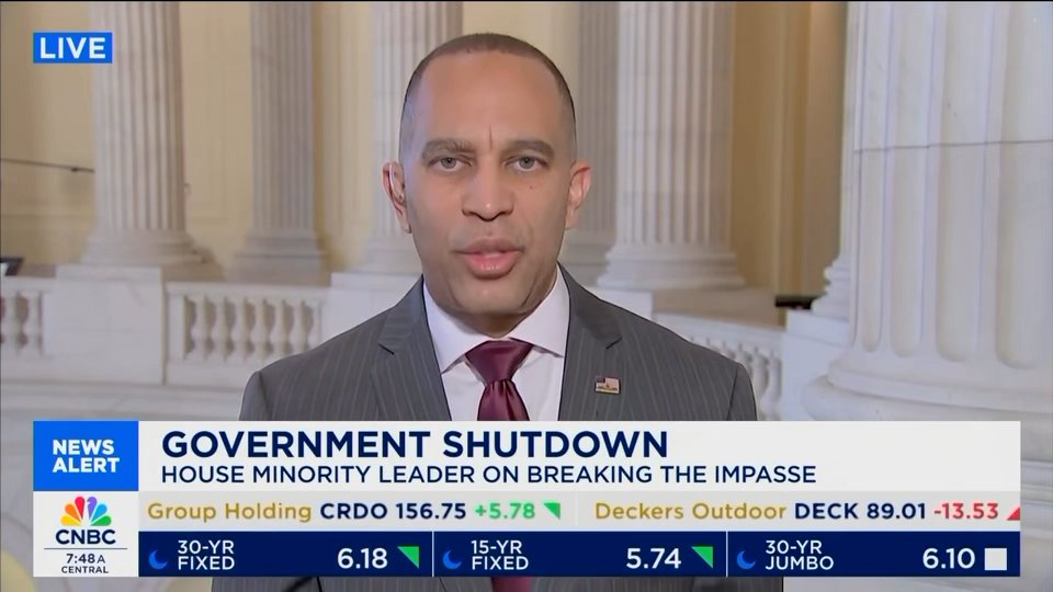 Hakeem Jeffries is lying to the American people. Democrats caused this shutdown: they had 13 chances to keep the government open and rejected every one. You can’t vote to close the government, then go on TV and pretend you didn’t.
