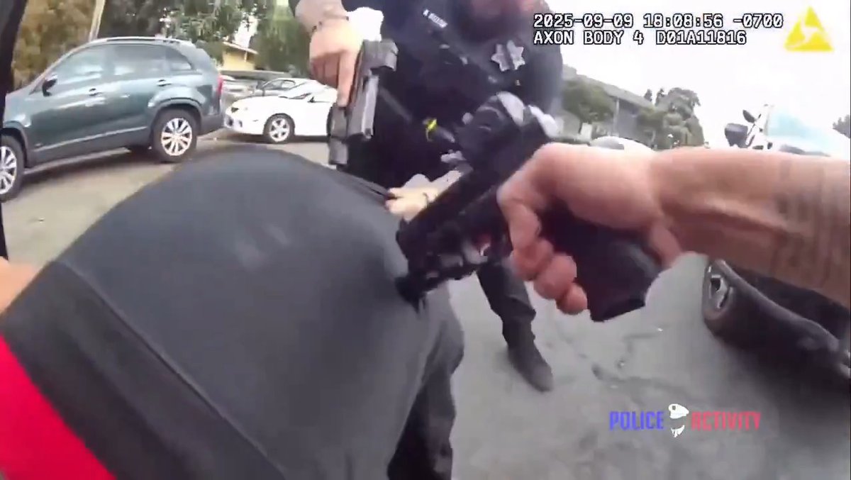 19 year old is sitting in a double parked vehicle when Stockton, CA police approach. Man denies he has anything on him after being questioned then attempts to flee when officers see a concealed firearm. As the man flees he drops his firearm and magazine then tries to run toward it when officers with Gen5 Glock 45 MOSs wearing Aimpoint ACRO P2s and Surefire X300Us conduct and impromptu ballistics test on his torso killing the man and saving taxpayers millions of dollars.... #CityLife #police #glock #aimpoint #surefire #stockton #california #cops #ballisticstest #FAFO #cops #9mm #Gen5 #Glock45MOS #ACROP2 #urban #democrats