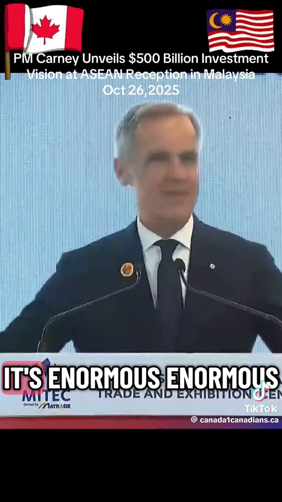 BREAKING: PM Carney announces new $500 billion investment deal with Southeast Asia. “We are going to double our non U.S. exports over the next ten years. We think we can do it in much shorter period of time.” Keep calm and Carney on 🇨🇦.