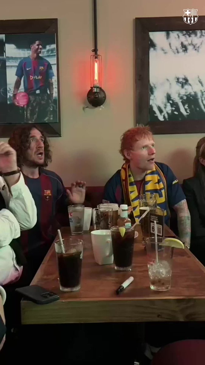 🗽 Ed Sheeran HQ and Carles Puyol celebrated Fermín's goal in New York City Spotify ▶