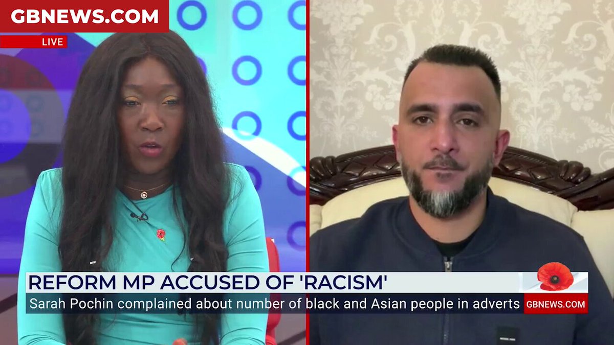 'It's a very telling sign of how Reform is structuring itself and how rife racism is becoming...' Political Activist Shakeel Afsar hits out at MP Sarah Pochin after her comments on the number of black and Asian faces appearing in British advertising.