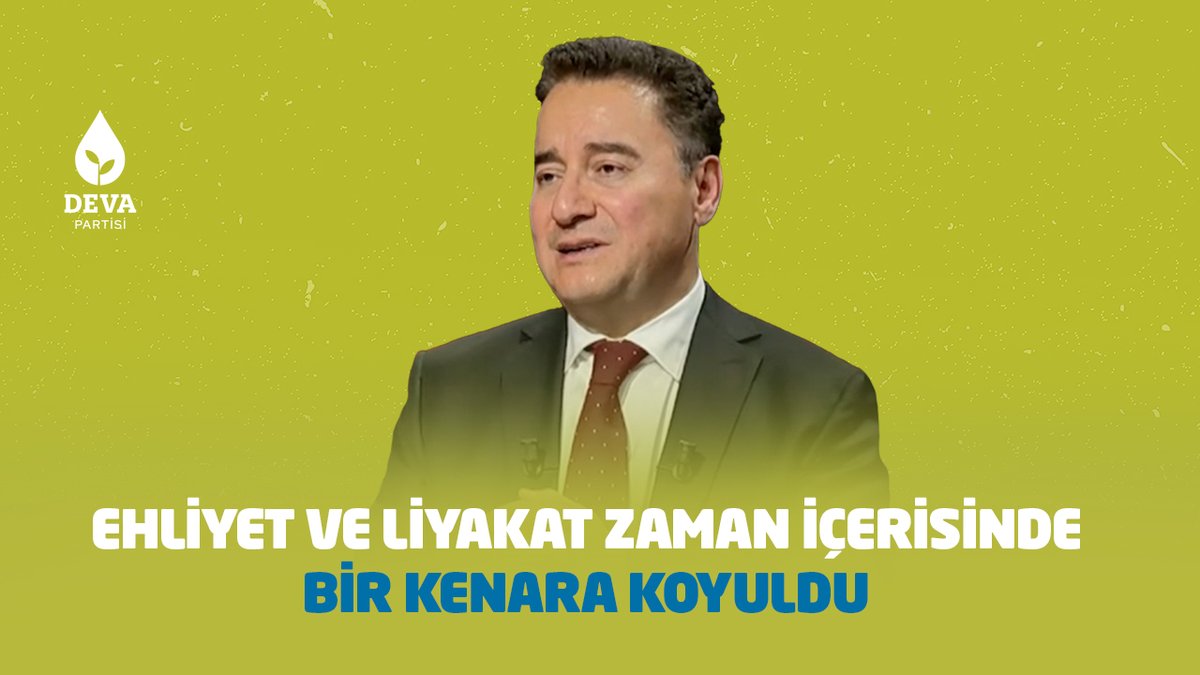 Ali Babacan: "AK Parti'nin başarılarının kaynağında ehliyet ve liyakat ilkesi vardı. O ilke zaman içerisinde bir kenara koyuldu. Ehil ve dürüst insanlar uzaklaşmaya veya uzaklaştırılmaya başlandı. Kadrolarda kalite çok düştü. Benim en önemli ayrılma sebeplerimden birisi budur."