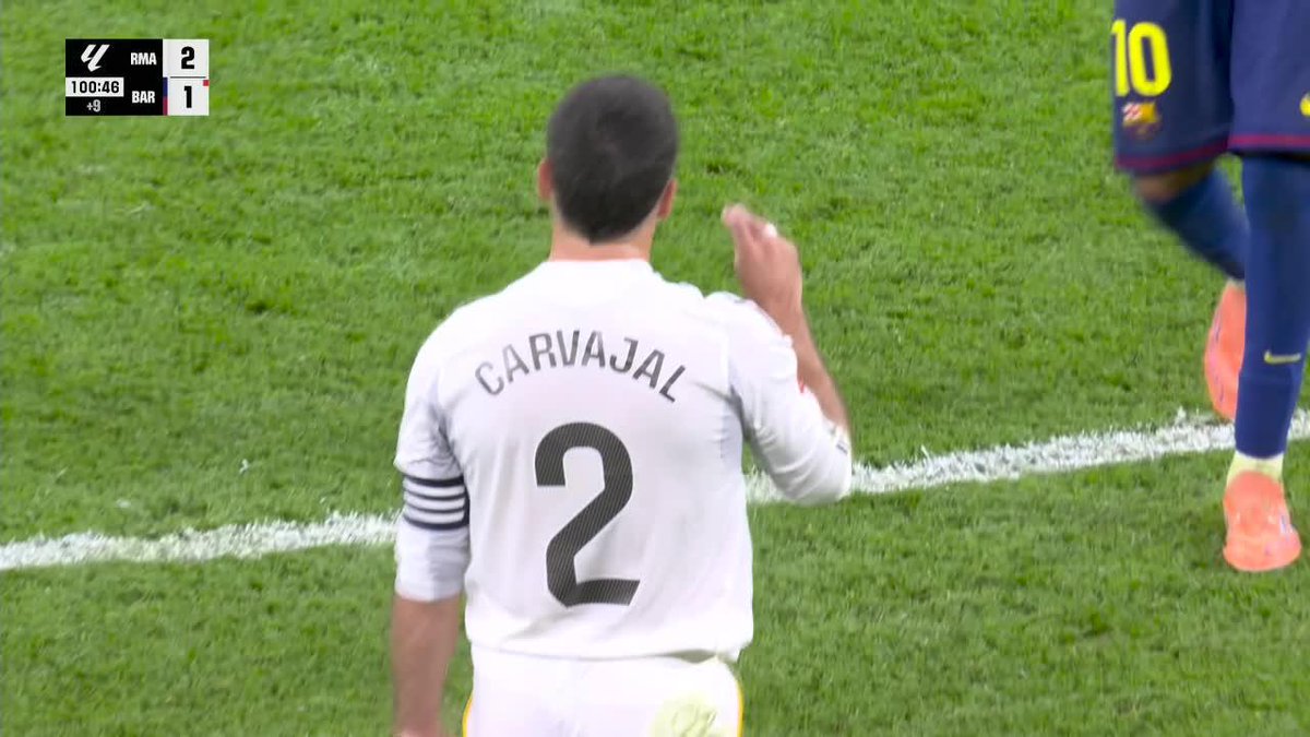 Dani Carvajal approached Lamine Yamal at the FT whistle. A scuffle broke out between the teams including Courtois and Yamal exchanging words.