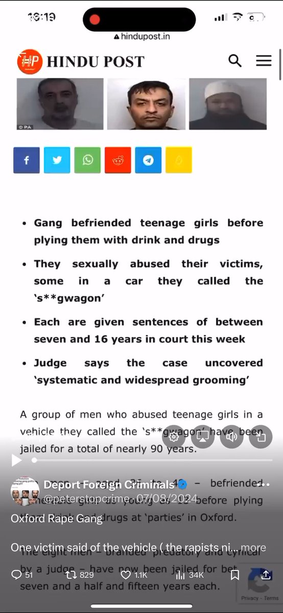 A young victim of the Oxford grooming gang describes what the rapists called ”the shag wagon” ”They’d pick up the girls, have sex with them &amp; dump them. Everything happened in the car” She said the men would ‘take it in turns’ to have sex with her