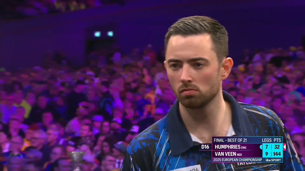 SO CLOSE FOR VAN VEEN! Gian van Veen wires D12 for a 144 checkout to steal the leg, and Humphries closes the gap to one again. 📺 #ECDarts