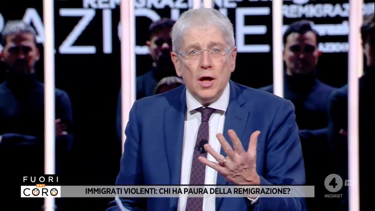 REMIGRAZIONE: "non è una parola razzista e cattiva, ma è una cosa di civiltà, ossia rimandare a casa chi delinque e non ha diritto a stare qua". Mario Giordano a #Fuoridalcoro