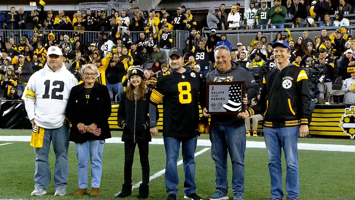 During tonight's game, the Steelers &amp; U. S. Steel honored United States Army Veteran Ranger Harry Beckwith.