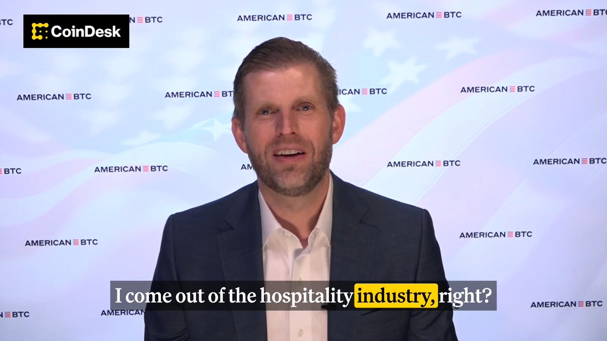 ๐ฆ Eric Trump calls on the crypto industry to prioritize hospitality and user experience, urging exchanges and DeFi platforms to become more user-friendly so โbig banks fade out of view.โ