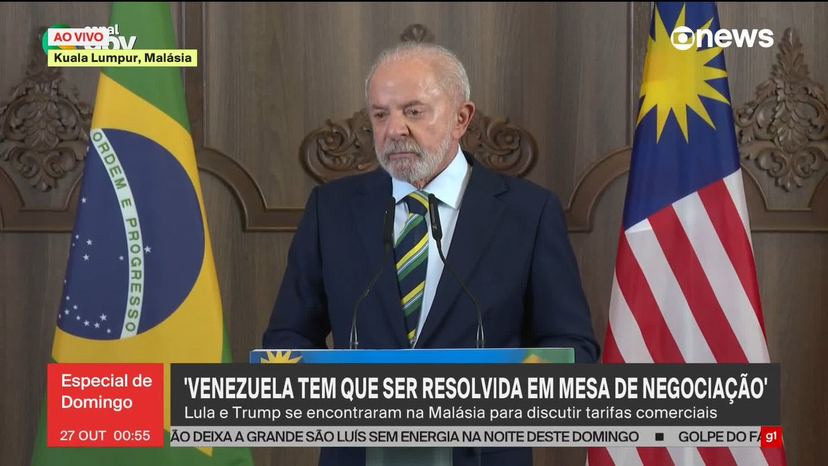 Lula diz que "Brasil não quer que haja guerra na América do Sul" e que tensão entre Estados Unidos e Venezuela deve ser resolvida "na mesa de negociação". #EspecialdeDomingo ➡️ Assista à #GloboNews: