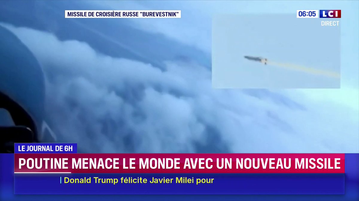 🔴 Le missile de croisière russe à propulsion et à armement nucléaire, le "Burevestnik" serait opérationnel Ce missile a une portée de plus de 20.000 km