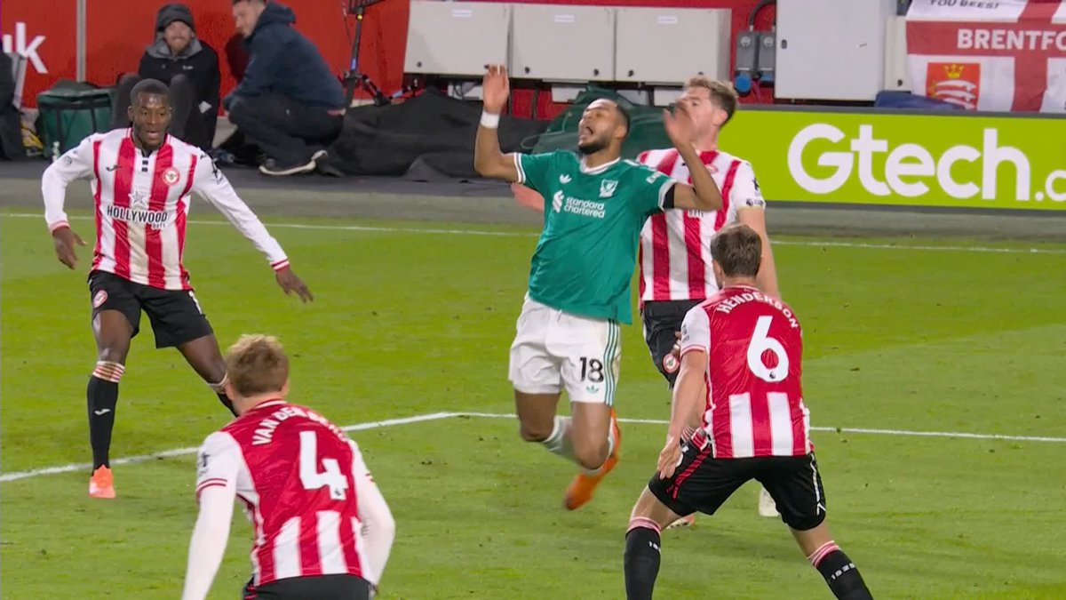 "We're off to a good start. He's looking for it Cody Gakpo. I think it was the right decision and a good spot." Jay Bothroyd and Dermot Gallagher discuss Liverpool not receiving a penalty following a Nathan Collins challenge on Cody Gakpo
